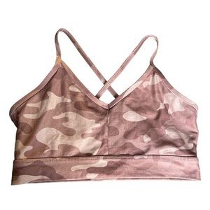 Scorpio Sol Pink CAMO Sports Bra Size Medium GUC #0807